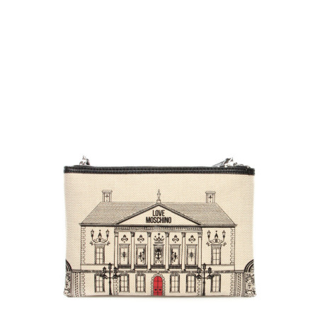 Clutch Moschino Love beige-black